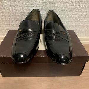 Christian Dior MONSIEUR クリスチャン ディオール ムッシュ メンズ 39 革靴 CD389 24.5cm 黒 ブラック ローファー ビジネスシューズ