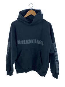 BALENCIAGA◆パーカー/XXS/コットン/ブラック/stencil type hoodie/バレンシアガ//