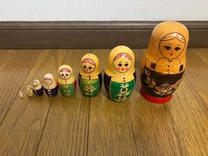 『1円スタート』ロシア 工芸品 マトリョーシカ 8個 木製 入れ子人形 