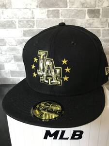 MLB大谷翔平所属LAドジャース×NEWERA 59FIFTY希少アートカモスターロゴモデルフィッテッドキャップ5/8