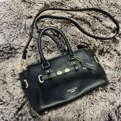 極美品✨コーチ　COACH ショルダーバッグ　黒　レザー　斜めがけ　ミニサイズ