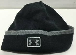 ♪【タグ付未使用品】UNDER ARMOUR アンダーアーマー ニット帽子 ニットキャップ AAL3948 57-60㎝ 黒 ブラック 防寒 (NF241106) 252-251