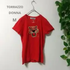 TORRAZZO DONNA Tシャツ 【M】 赤 虎刺繍 レディース タグ付き