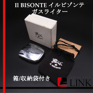 訳あり【正規品】Il BISONTE イルビゾンテ ガスライター シルバーカラー 箱/収納袋付き メンズ　レディース