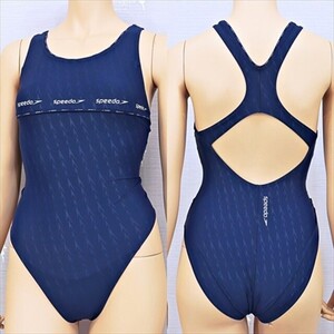 BE2-W09☆//speedo/スピード♪ロゴ柄入り*Lサイズ*光沢ネイビー*競泳水着※一番安価な送料はゆうパケットなら250円♪