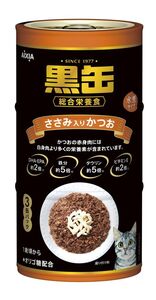 （まとめ買い）アイシア 黒缶3P ささみ入りかつお 480g 猫用フード 〔×9〕