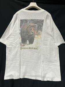 80s USA製 BANANA REPUBLIC バナナリパブリック GRIZZLY ヒグマ Tシャツ XL (O-4-27)