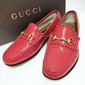 Gucci グッチ ローファー エナメル 赤 ホースビット 