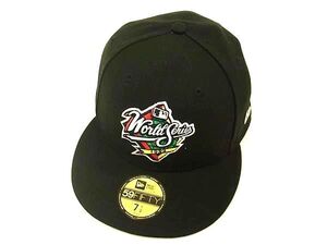 ■極美品■ NEWERA ニューエラ ワールドシリーズ 1996 ポリエステル100％ キャップ 帽子 野球帽 表記サイズ 59.6cm ブラック系 DF8995