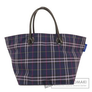 BURBERRY バーバリー ブルーレーベル チェック柄 ハンドバッグ キャンバス レディース 中古