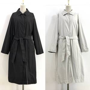 ☆MaxMara WEEKEND マックスマーラ ウィークエンド リバーシブル ベルテッドコート ブラック×ライトグレー size44【送料一律/同梱可能】A