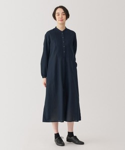 「無印良品」 長袖ワンピース X-LARGE ダークネイビー レディース