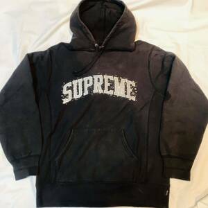 SUPREME シュプリーム フーディパーカー 18AW Water Arc Hooded Sweatshirt ウォーター アーチ ロゴ パーカー 黒 ブラック L ボックスロゴ