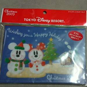 【ミニクリアポケットホルダー6枚セット】ディズニー★クリスマス2009年★スノーマンミッキー★ 新品