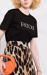 新品 PATOU パトゥ ☆ロゴ Tシャツ コットン 黒 M　レディース 【送料無料】