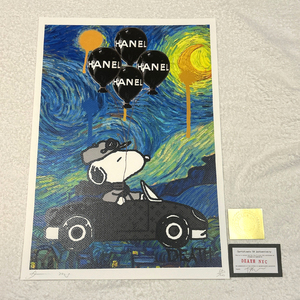 DEATH NYC スヌーピー SNOOPY ヴィトン LOUISVUITTON シャネル CHANEL 世界限定100枚 ポップアート アートポスター 現代アート KAWS Banksy