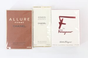 【3点】香水 未開封 まとめ売り CHANEL シャネル ココ マドモアゼル EDT 50ml アリュール オム 100ml フェラガモ F by 50ml 2964-Y