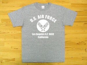 U.S. AIR FORCE 杢グレー 5.6oz 半袖Tシャツ 白 M ミリタリー エアフォース アメリカ空軍