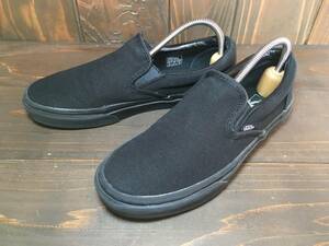 ★VANS バンズ 国内企画 slip on スリッポン 黒×黒 24.5cm Used 検 SK8 オールドスクール ERA スニーカー