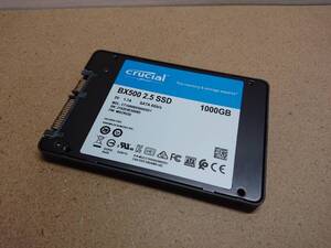 1TB SSD Crucial(クルーシャル) 内蔵2.5インチ SATA CT1000BX500SSD1 国内版 TLC 美品＆利用時間短(681時間)