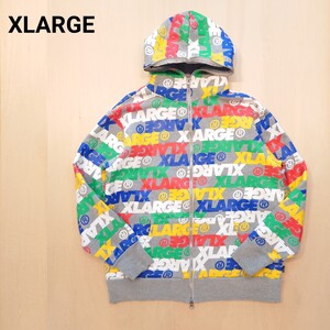 XLARGE パーカー ジップアップ エクストララージ ロゴデザイン サイズM 2412 フーディー