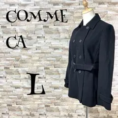 【コムサ/COMME CA】 　ピーコート　アウター　ベルト付き　ミドル丈　Ｌ