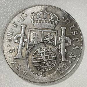 ブラジル 硬貨 古銭 チャールズ4世 1805年 ボリビア ブラジル紋章 国章 レイ 花輪 コイン 重27.56g 銀貨