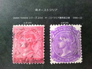 南オーストラリア Queen Victoria 1906~12 sc♯145~6