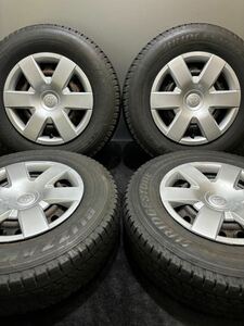 195/80R15 107/105L LT BRIDGESTONE/VL1 19年製 トヨタ ハイエース 純正 スチール 15インチ 6J ＋35 139.7 6H スタッドレス 4本 (南6-F316)