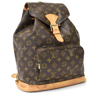 1円 ◎定価16万 良品 LOUIS VUITTON ルイヴィトン バックパック モンスリGM M51135 モノグラム ブラウン◎K.Clgm.hP-41