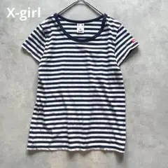X-girl トップス  Tシャツ ボーダーシャツ 半袖 カットソー