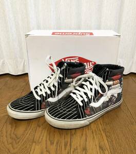 [Supreme×COMME DES GARCONS SHIRT×Vans] 14SS SK8-Hi ハイカットスニーカー 9.5 ブラック 箱付き シュプリーム コムデギャルソン