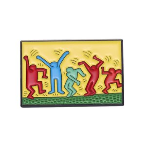 【ピンバッジ】Keith Haring Dance キースヘリング 現代アート デニム・革ジャン・ジーンズに相性抜群！古着・洋服のリメイクに！ピンズ