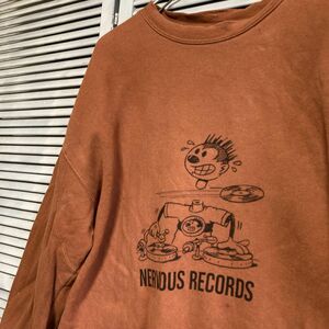 AULX 1スタ オレンジ レーベル Tシャツ 長袖 ロンT ナーバスレコード レコード 90s 00s ビンテージ 古着 卸 仕入れ kg