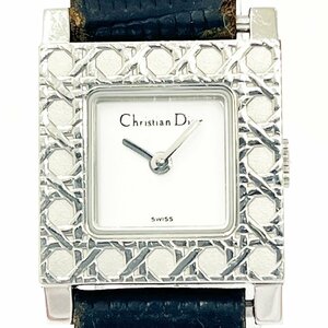 【1円スタート】Christian Dior クリスチャンディオール D60-109 パリジェンヌ SS ホワイト文字盤 クオーツ レディース腕時計 277178