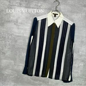 『LOUIS VUITTON』ルイヴィトン (38) 異素材メッシュ切替シャツ