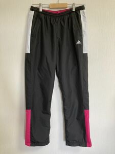 adidas アディダス ウインドブレーカー パンツ　レディース　L CLIMASTORM 黒×白×ピンク　防寒