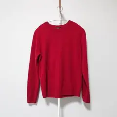 UNIQLO ユニクロ カシミヤ クルーネックセーター Mレッド