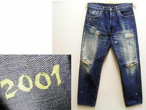 ●即決[W36]美品 LVC 50S-XX 2001ペイント 加工 ビンテージ復刻 旧日本製 501XX LEVI’S VINTAGE CLOTHING 50SXX デニム パンツ■5180