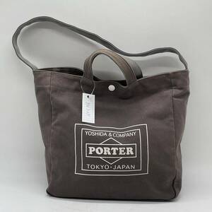 ★BN325● PORTER ポーター 吉田カバン LOWERCASE 2way トートバッグ ショルダーバッグ キャンバス カーキ