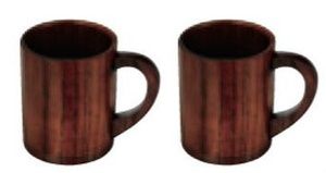 ▲新品・木製漆塗りマグカップ;2個セット・8㎝▲