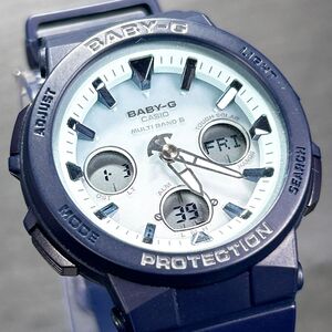 美品 CASIO カシオ Baby-G ベビージー BGA-2500-2A2JF 腕時計 アナデジ タフソーラー 電波ソーラー カレンダー 多機能 ネイビー 動作確認済