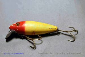 VINTAGE WOODEN LURE HEDDON HEDDONRIVER RUNT 1931～GLASS EYE（8065-47　）USA MADE #OLDLURE #ARTLURE_VINTAGE ＃ヴィンテージルアー