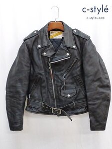 D252c [秋冬][人気] schott ショット レザー ダブルライダース 38 ブラック アメリカ製 | アウター O