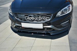 2014- ボルボ V60 後期 ポールスター フロント スプリッター スポイラー / リップ エプロン バンパー ディフューザー スカート エアロ