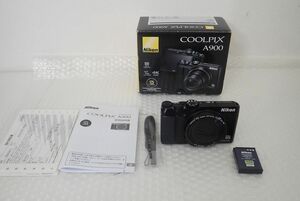 ●営ST390-60　稼働品　Nikon ニコン COOLPIX A900 コンパクトデジタルカメラ 4.3-151mm 1:3.4-6.9　取扱説明書・箱・バッテリー付属