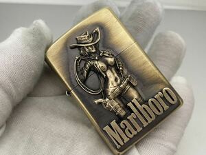 1円 ZIPPO ライター マルボロ Marlboroジッポ Zippoオイルライター真鍮製 中古品 喫煙グッズ ジッポー 火花確認済R574452