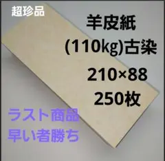 羊皮紙(110㎏)古染、210×88、250枚、珍品、人気色❗