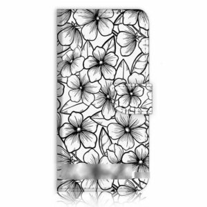 iPhone 7 Plus 花柄 フラワー 抽象画 スマホケース 充電ケーブル フィルム付