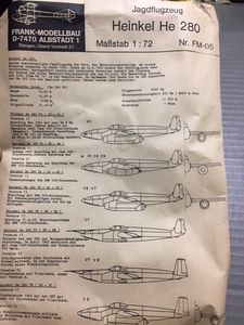 ハインケル　He-280 各種　1/72 エアモデル %2T
